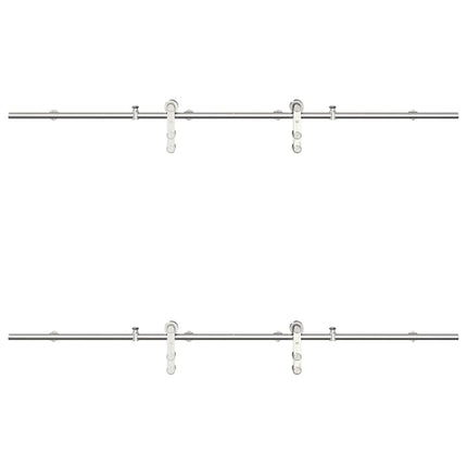 hardwarekit til skydedør 200 cm rustfrit stål sølvfarvet