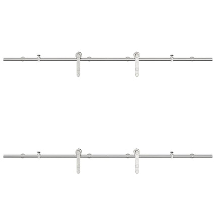 hardwarekit til skydedør 183 cm rustfrit stål sølvfarvet