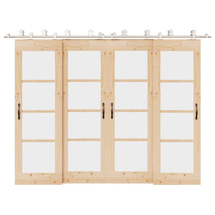 hardwarekit til skydedør 366 cm rustfrit stål sølvfarvet