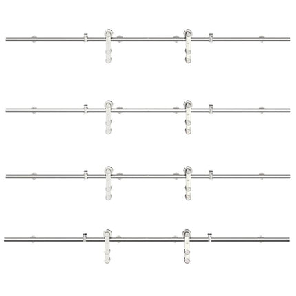 hardwarekit til skydedør 400 cm rustfrit stål sølvfarvet