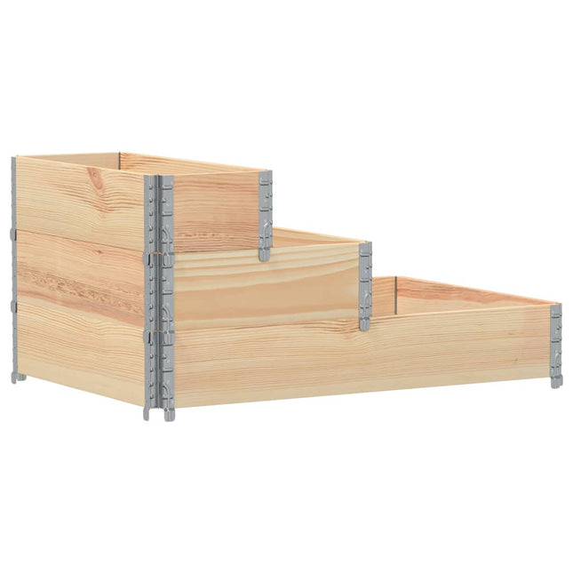 højbed 120x80 cm 3 niveauer massivt fyrretræ