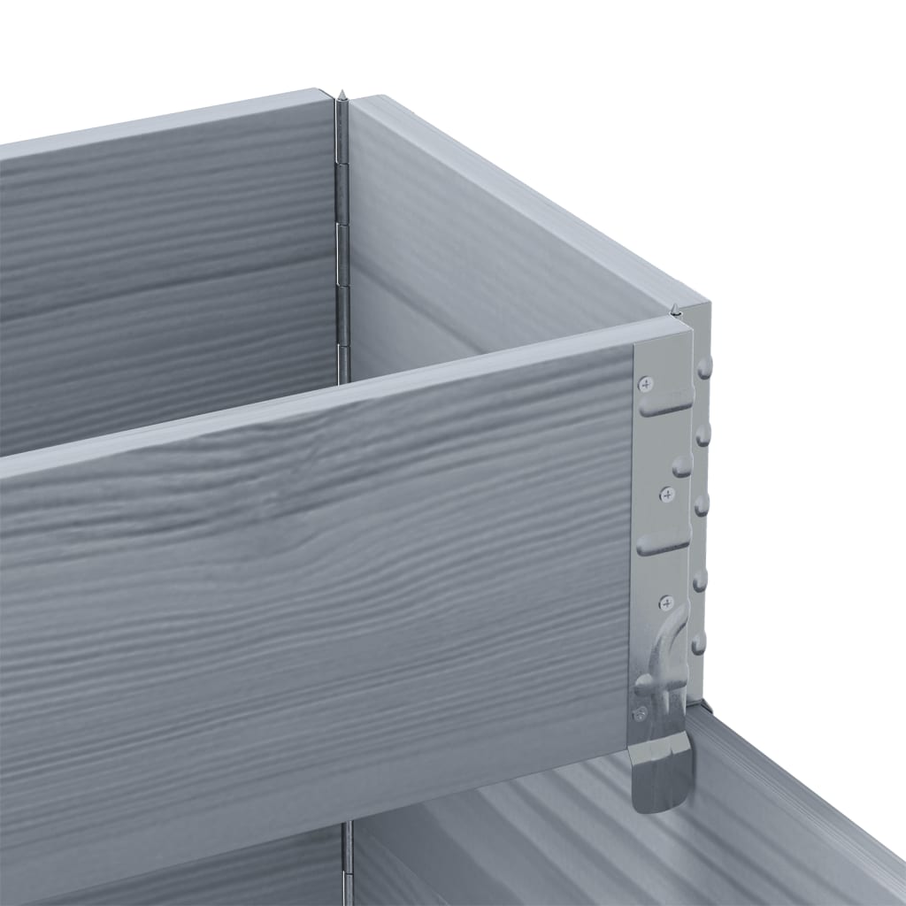 højbed 120x80 cm 3 niveauer massivt fyrretræ grå