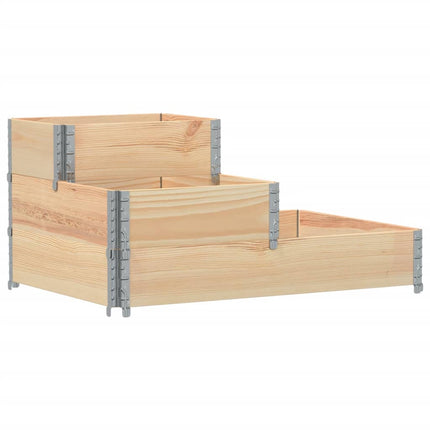højbed 120x80 cm 3 niveauer massivt fyrretræ