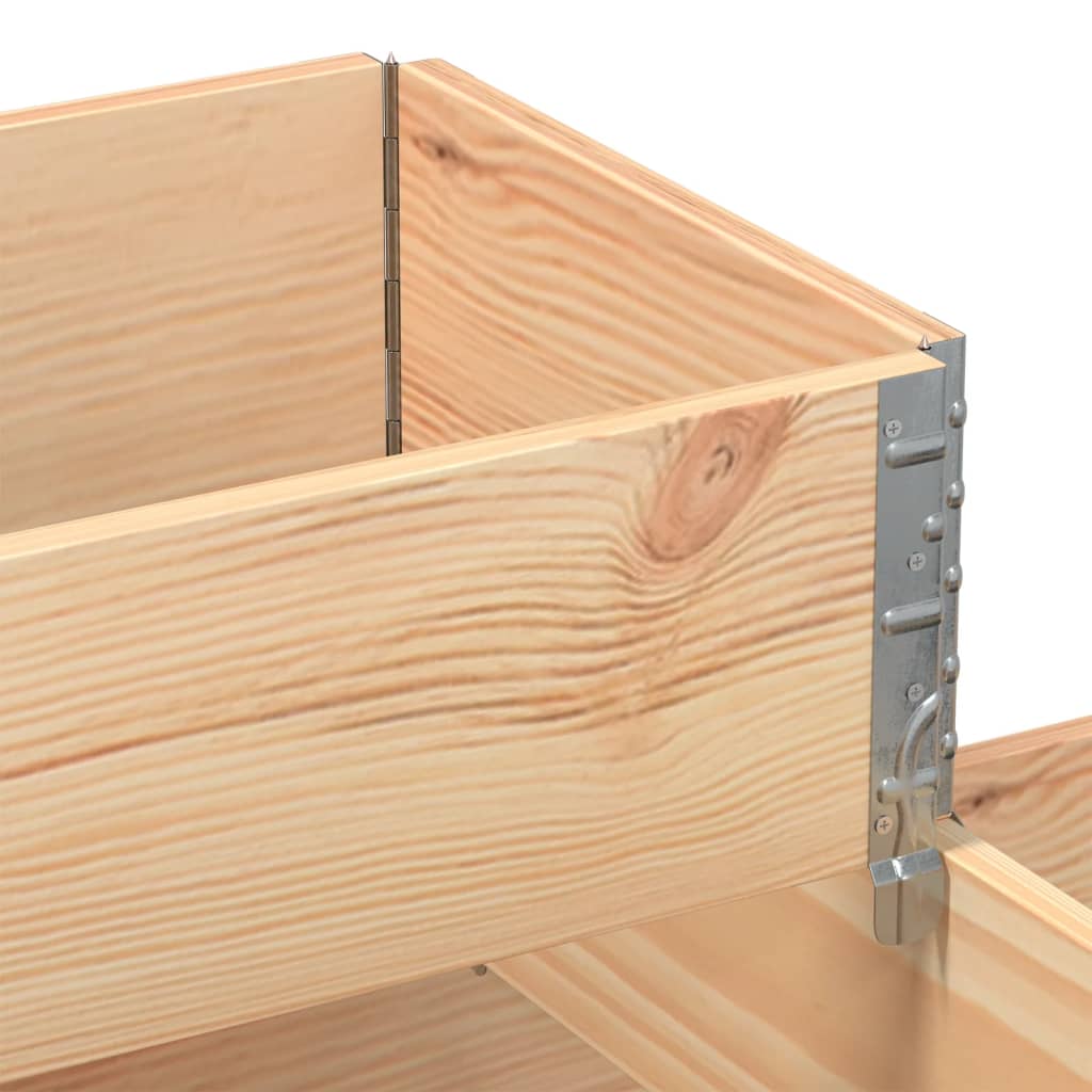 højbed 120x80 cm 3 niveauer massivt fyrretræ