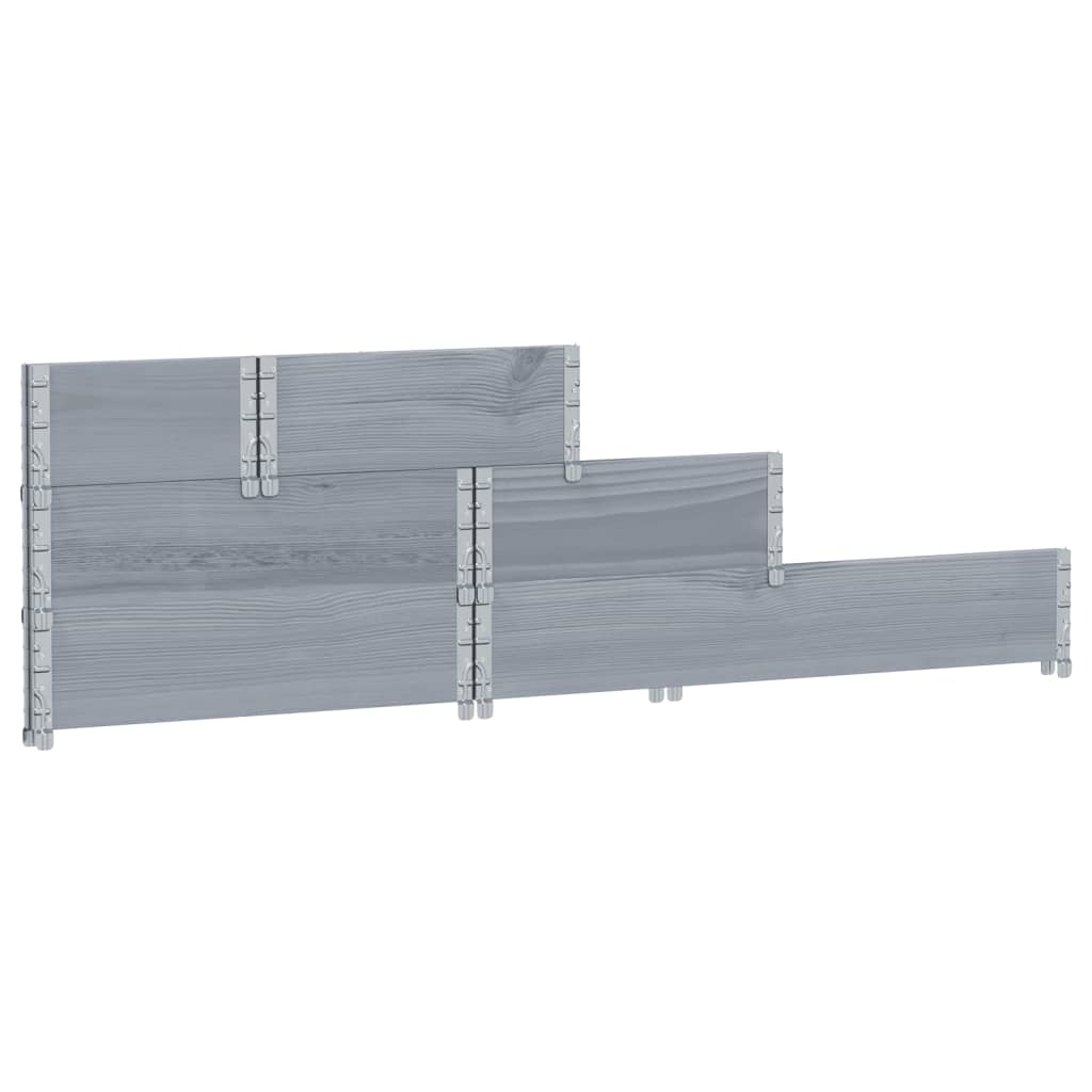 højbed 120x80 cm 3 niveauer massivt fyrretræ grå