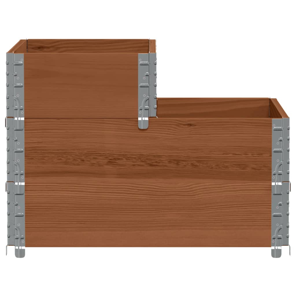 højbed 120x80 cm 3 niveauer massivt fyrretræ brun