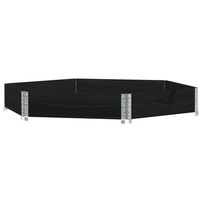 højbed 160x160 cm massivt fyrretræ sekskantet sort