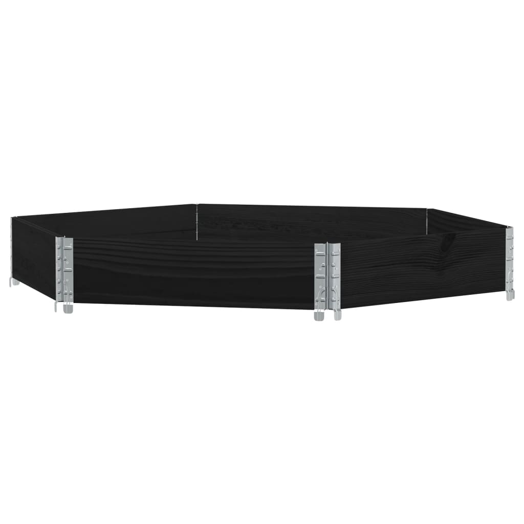 højbed 160x160 cm massivt fyrretræ sekskantet sort