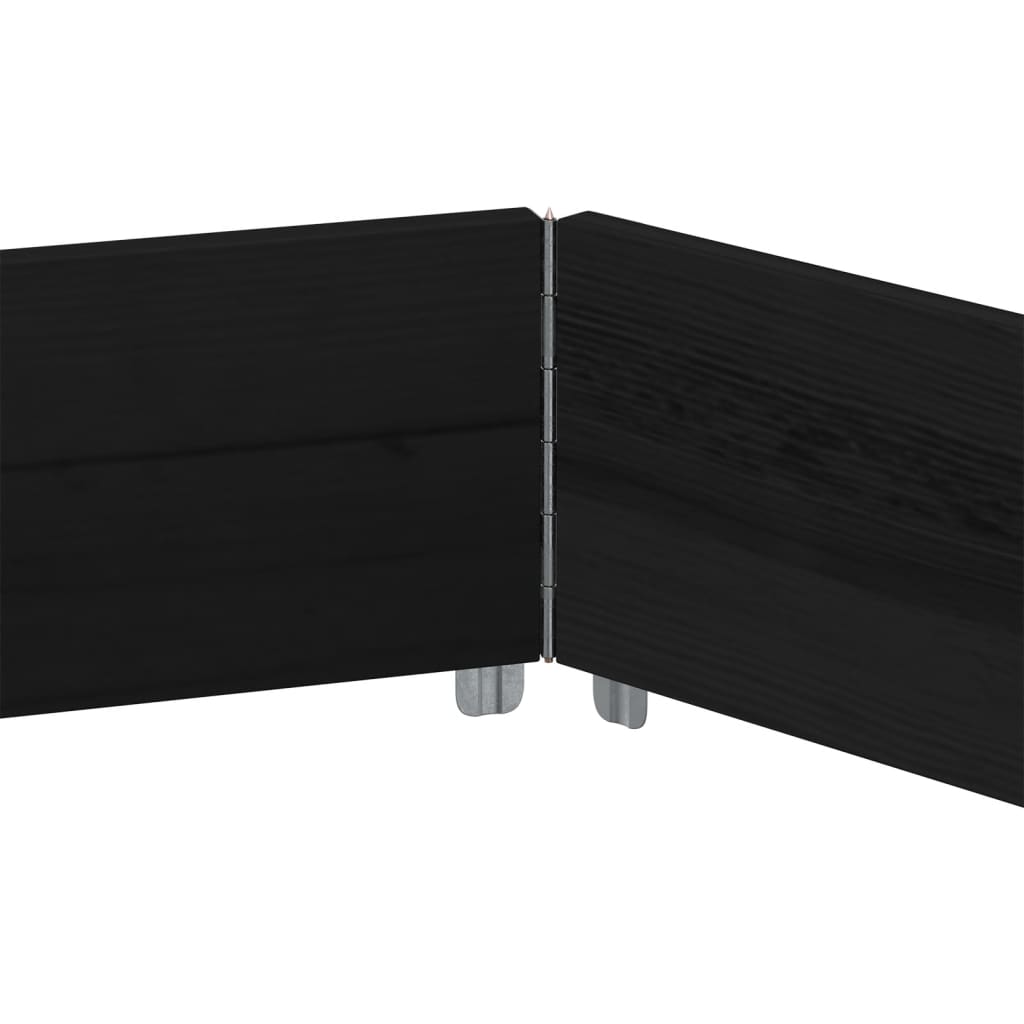 højbed 160x160 cm massivt fyrretræ sekskantet sort