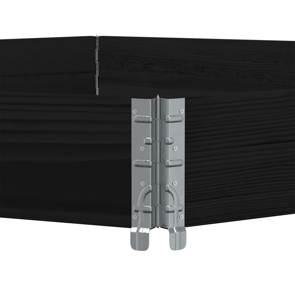 højbed 160x160 cm massivt fyrretræ sekskantet sort