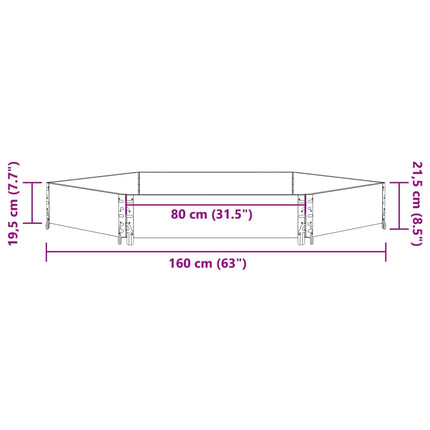 højbed 160x160 cm massivt fyrretræ sekskantet sort