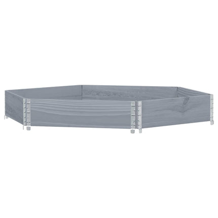 højbed 160x160 cm massivt fyrretræ sekskantet grå