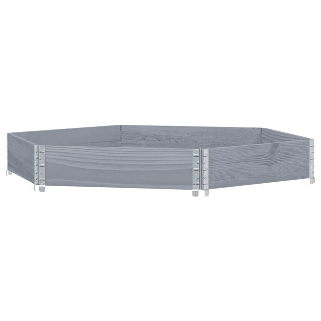 højbed 160x160 cm massivt fyrretræ sekskantet grå