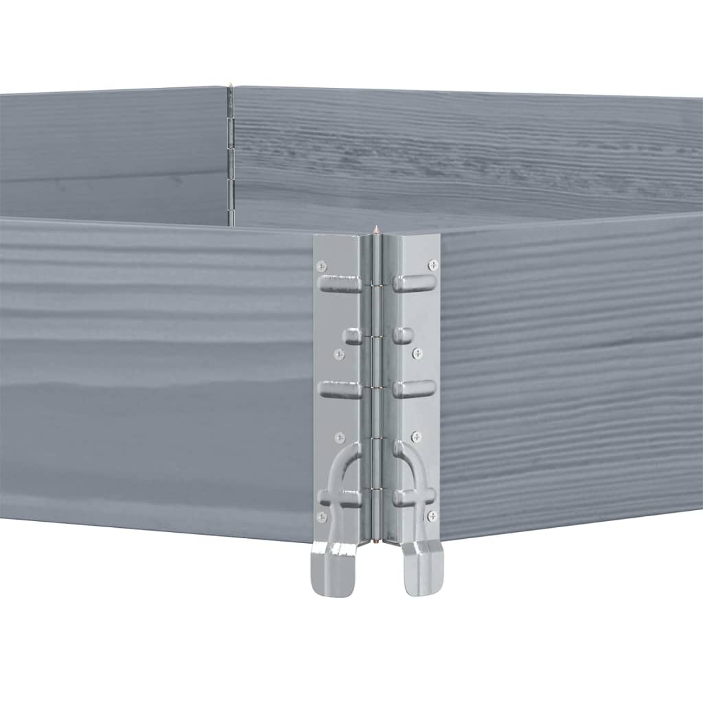 højbed 160x160 cm massivt fyrretræ sekskantet grå