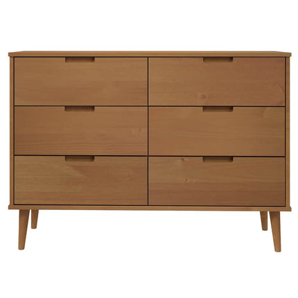sengebord MOLDE 113x40x80 cm massivt fyrretræ brun