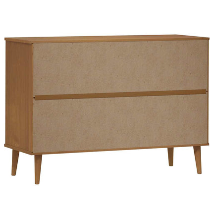 sengebord MOLDE 113x40x80 cm massivt fyrretræ brun