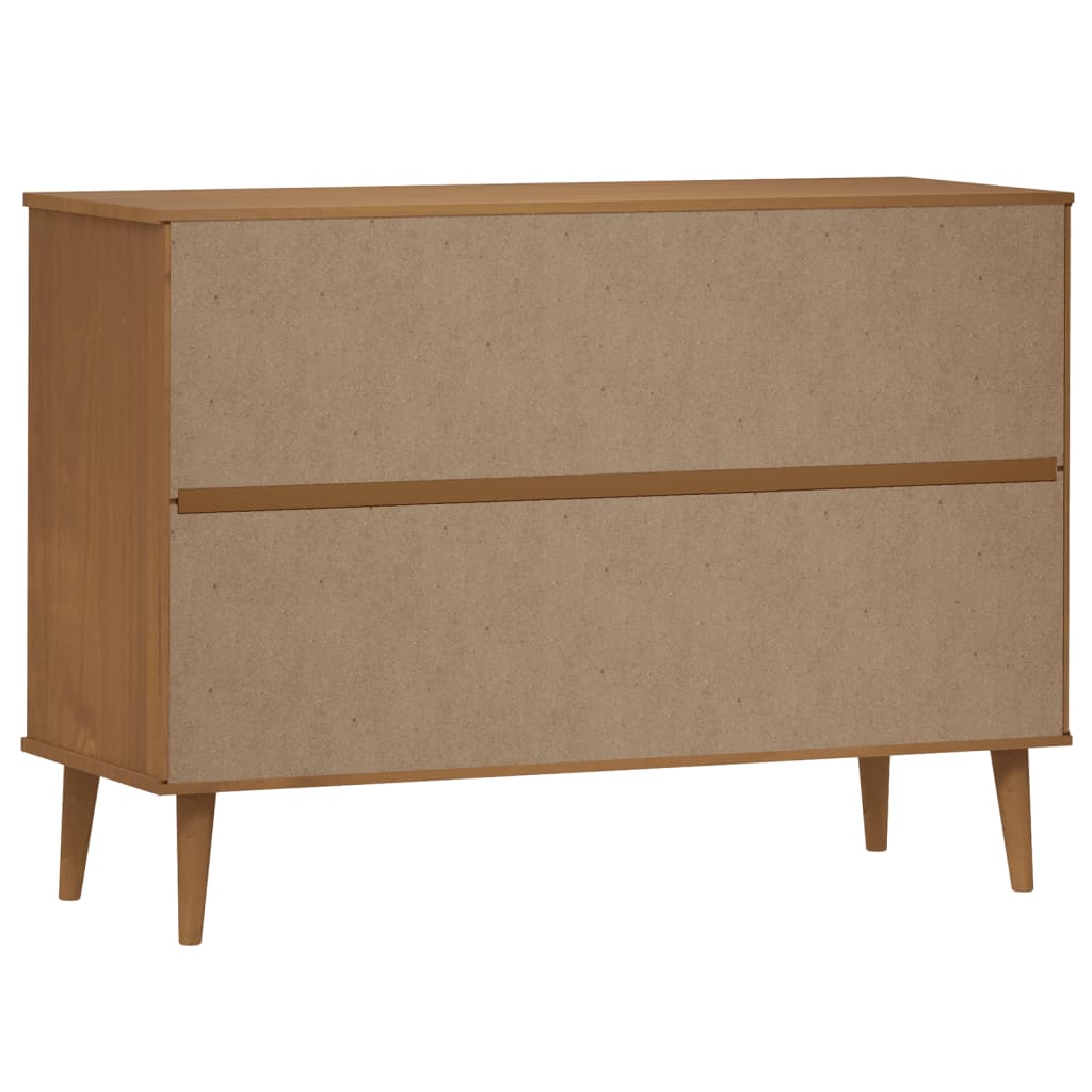 sengebord MOLDE 113x40x80 cm massivt fyrretræ brun
