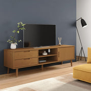 tv-skab MOLDE 158x40x49 cm massivt fyrretræ brun