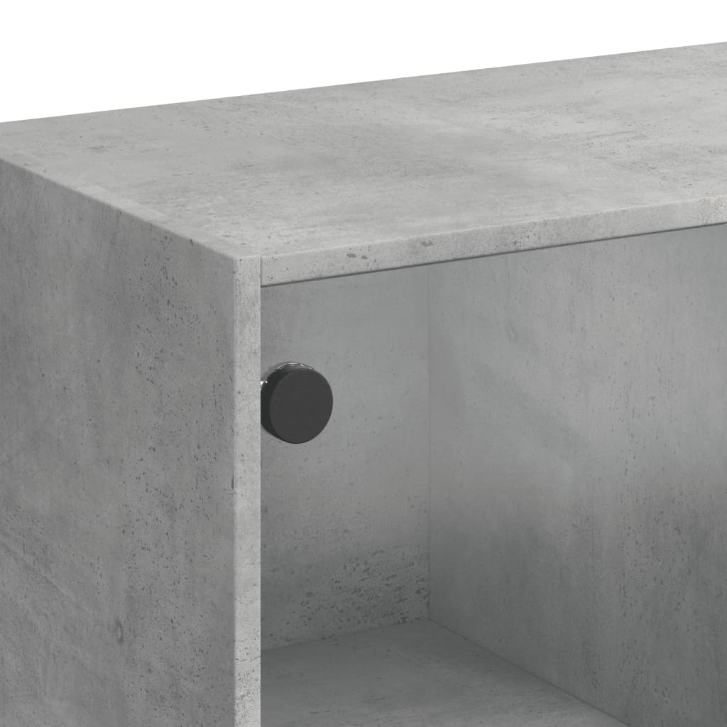 skab med låger 68x37x109 cm konstrueret træ betongrå