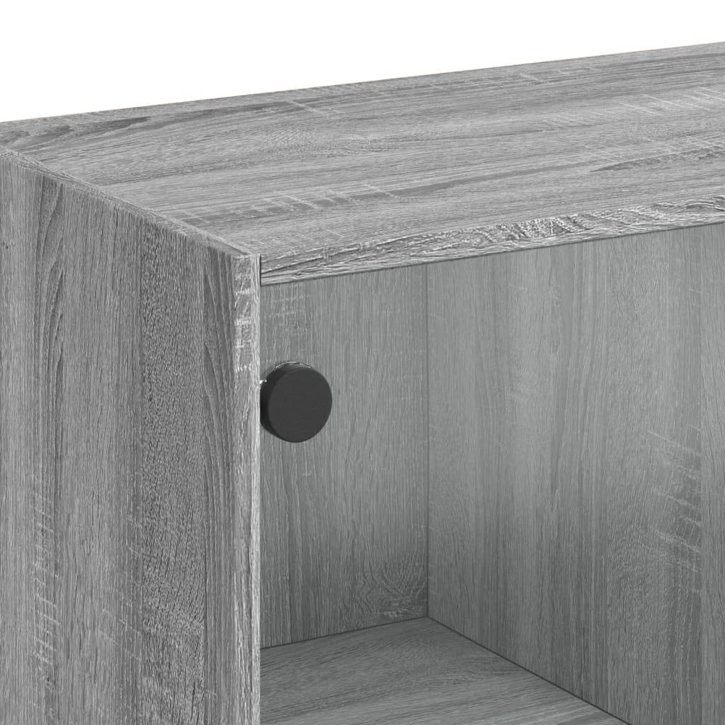 skab med låger 68x37x109 cm konstrueret træ grå sonoma-eg