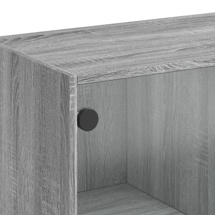 skab med låger 68x37x109 cm konstrueret træ grå sonoma-eg