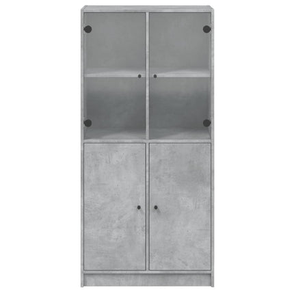 skab med låger 68x37x142 cm konstrueret træ betongrå