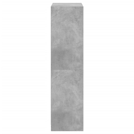skab med låger 68x37x142 cm konstrueret træ betongrå