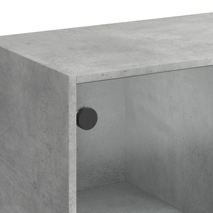 skab med låger 68x37x142 cm konstrueret træ betongrå