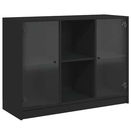 skænk 102x37x75,5 cm konstrueret træ sort