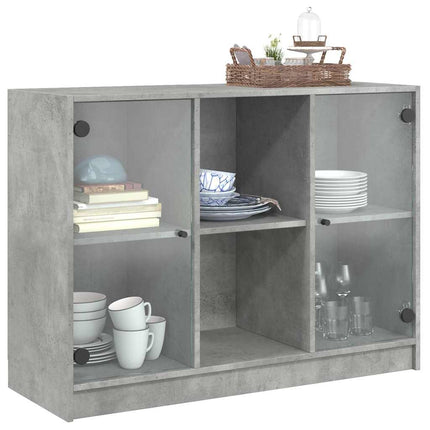 skænk 102x37x75,5 cm konstrueret træ betongrå