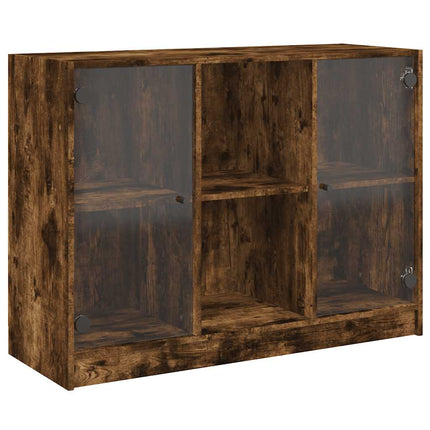 skænk 102x37x75,5 cm konstrueret træ røget egetræsfarve