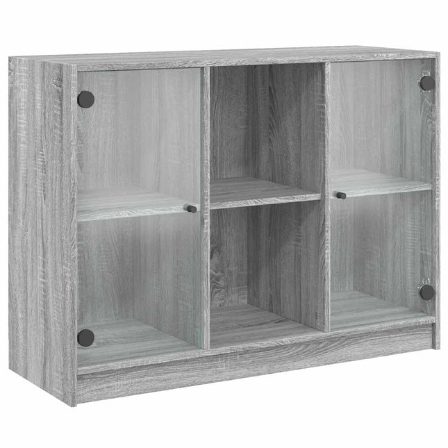 skænk 102x37x75,5 cm konstrueret træ grå sonoma-eg