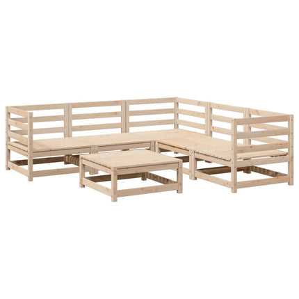 sofasæt til haven 6 dele massivt fyrretræ