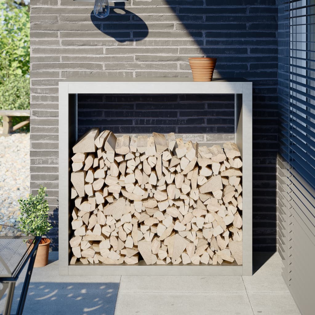 Brændestativ 100 × 40 × 100 cm - rustfrit stål