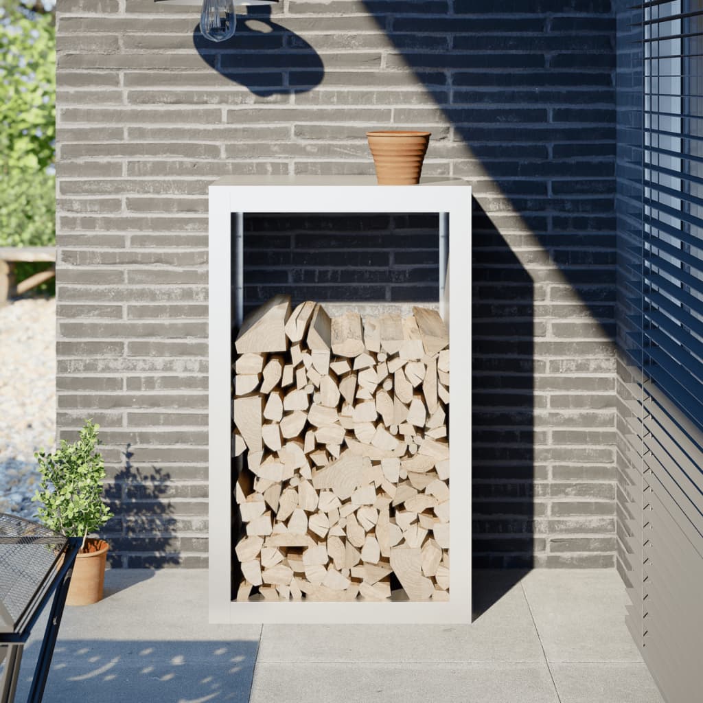 brændestativ 60x40x100 cm stål hvid billede