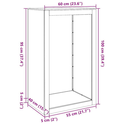 brændestativ 60x40x100 cm galvaniseret stål