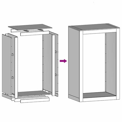 Brændereol 60x40x100 cm i vejrbestandigt stål