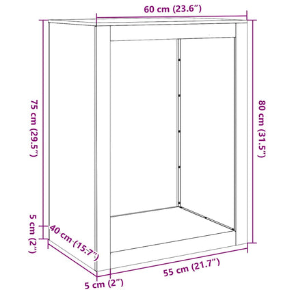 brændestativ 60x40x80 cm galvaniseret stål