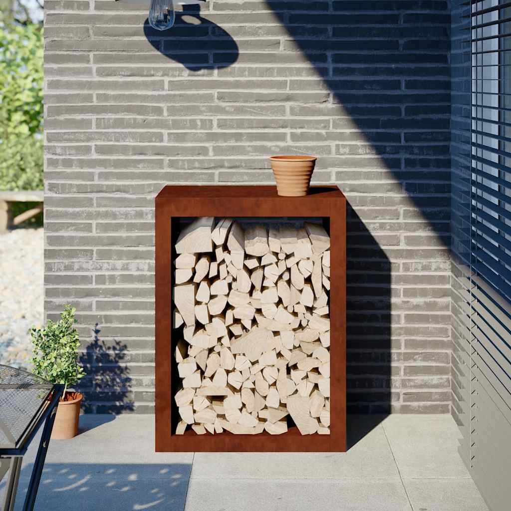 Brændereol 60 × 40 × 80 cm i vejrbestandigt cortenstål
