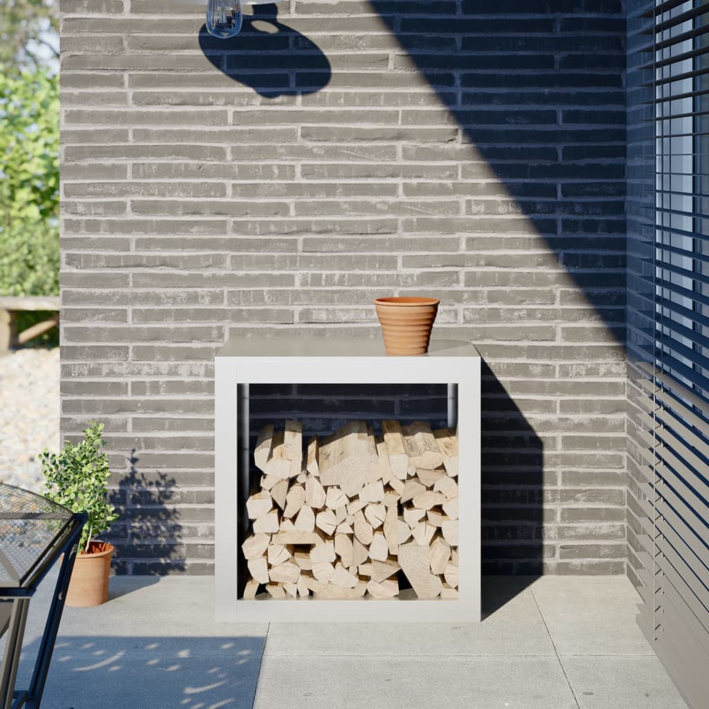 brændestativ 60x40x60 cm stål hvid