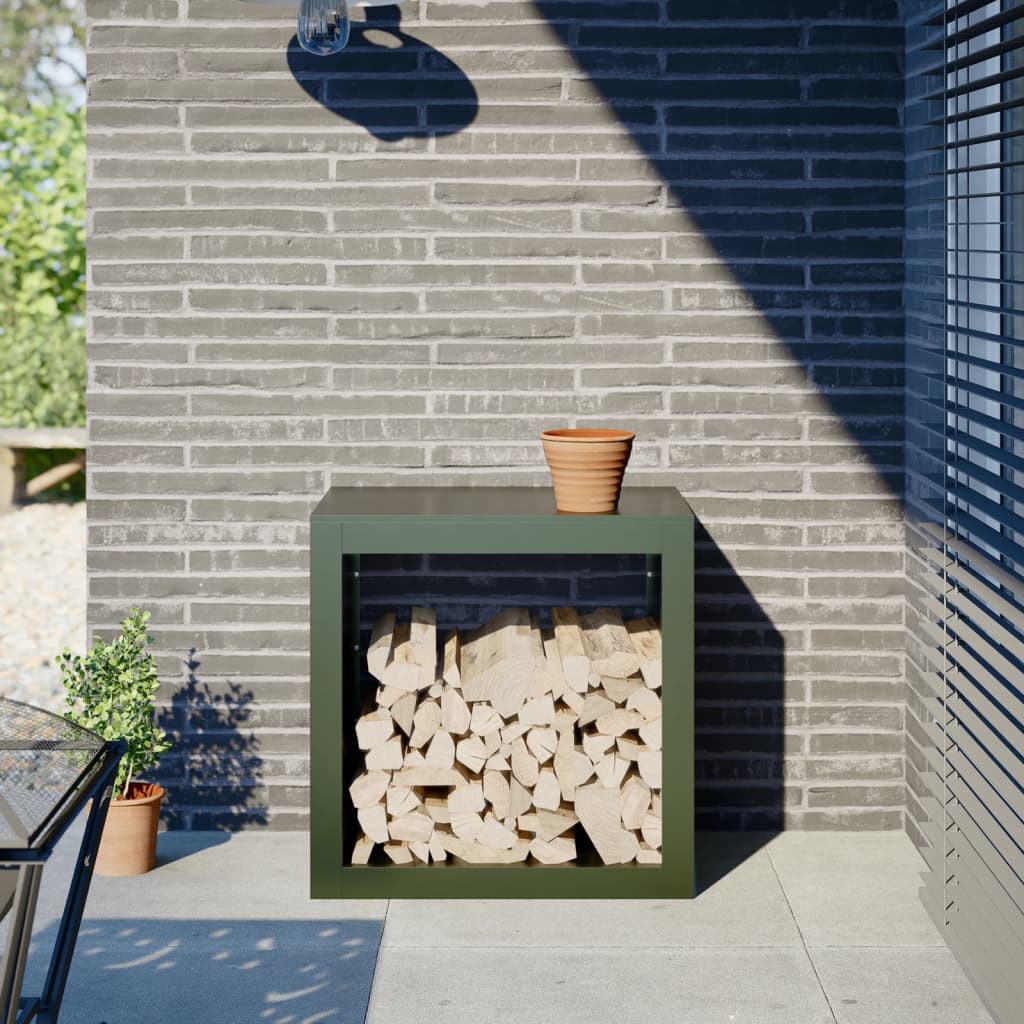 brændestativ 60x40x60 cm stål grøn