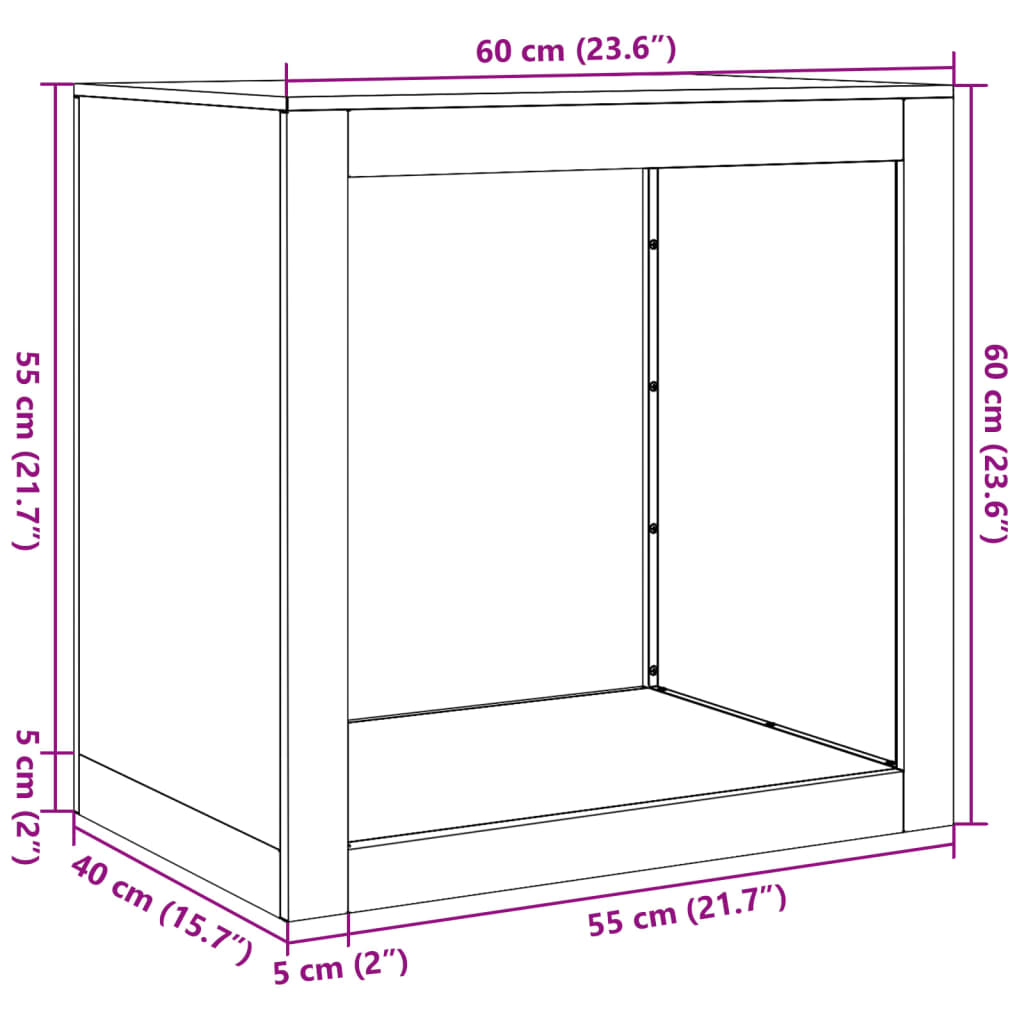 Brændereol 60x40x60 cm i vejrbestandigt stål