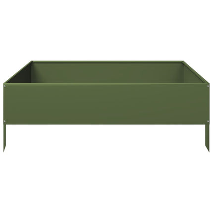 højbed 100x100x33,5 cm stål olivengrøn