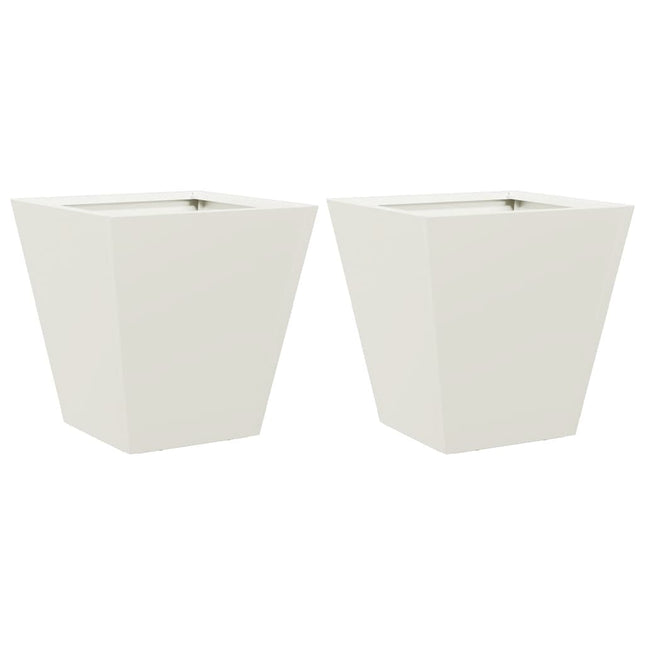 plantekasser 2 stk. 30x30x30 cm stål hvid