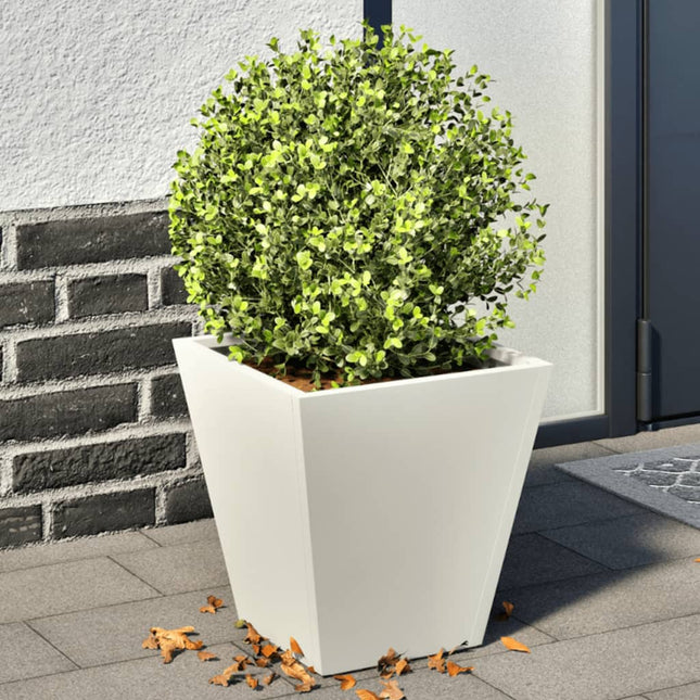 plantekasser 2 stk. 30x30x30 cm stål hvid