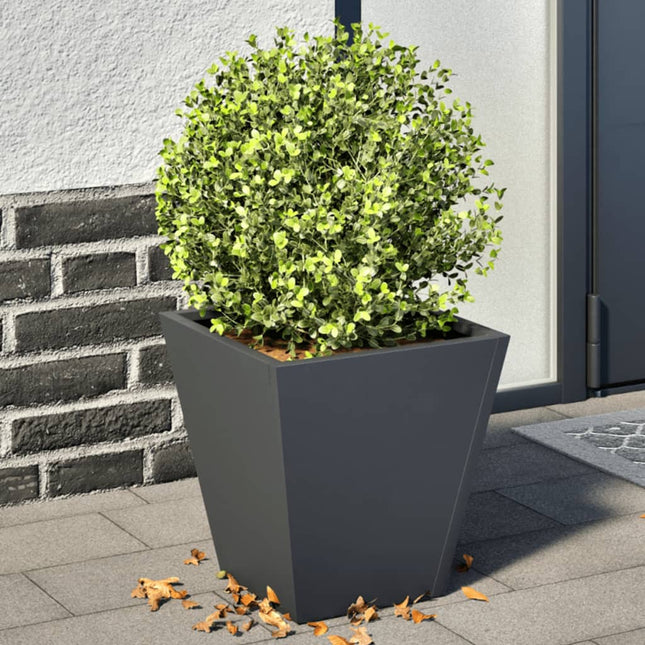 plantekasser 2 stk. 30x30x30 cm stål antracitgrå