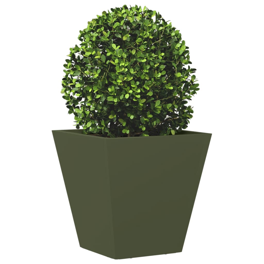 plantekrukker 2 stk. 30x30x30 cm stål olivengrøn