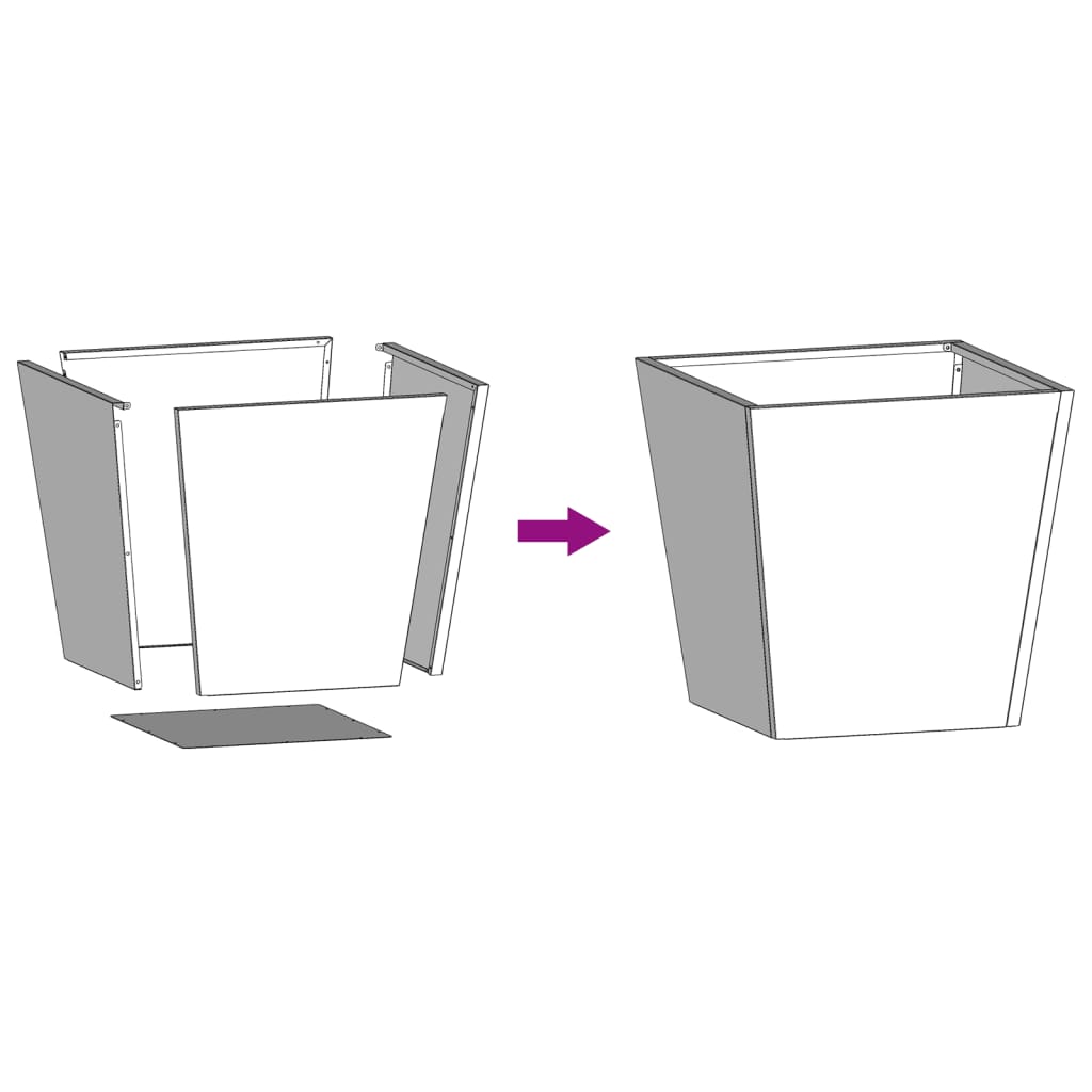 plantekrukker 2 stk. 40x40x40 cm stål olivengrøn