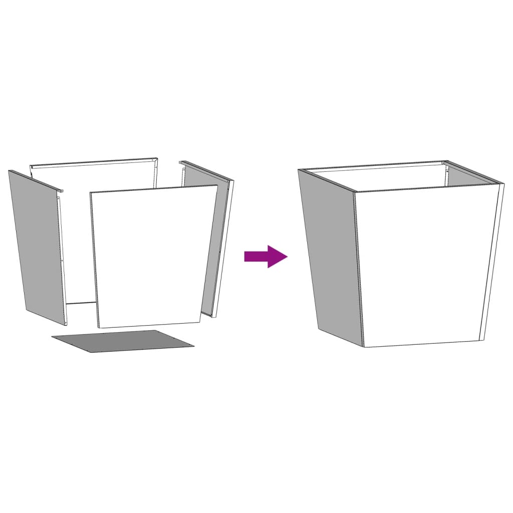 plantekrukker 2 stk. 50x50x50 cm stål sort
