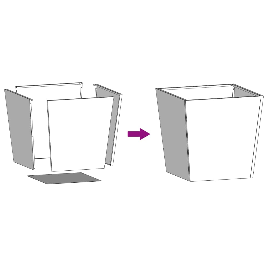 plantekrukker 2 stk. 50x50x50 cm stål hvid